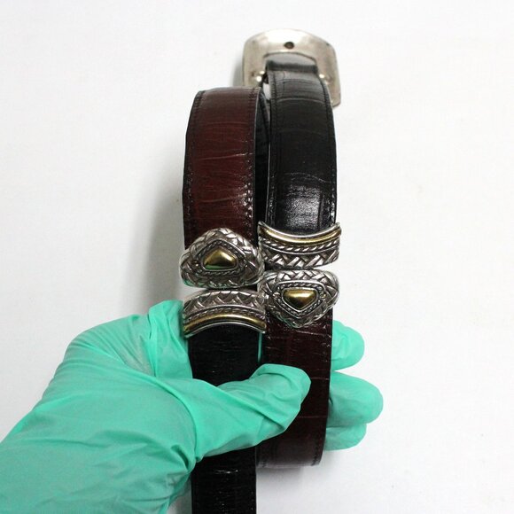 Brighton 40210 Small 28 Two Tone Reversible Black‎ & Brown Women's Belt - Picture 1 of 11